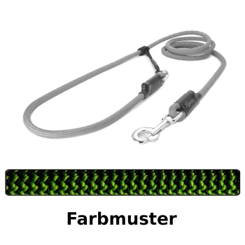 EASYLONG Hundeleine - L - 4m - grün und schwarz im Zickzack